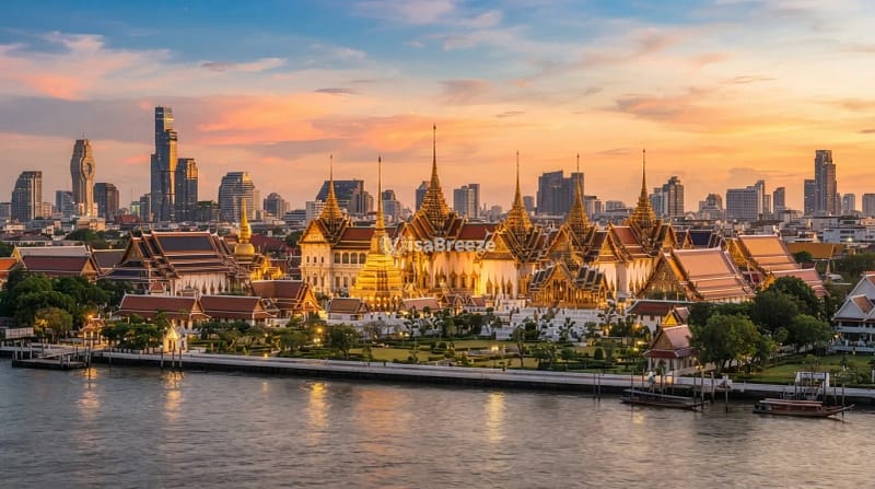 วีซ่าติดตามบุตรไทยกับภาพกรุงเทพมหานคร ประเทศไทย